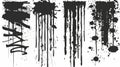 Graffiti graffiti drips, ink splats, brush stains, inky blots, blobs, or stripes. Modern set of design elements on a Royalty Free Stock Photo