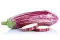 Graffiti eggplant aubergine slice slices vegetable isolated on w Royalty Free Stock Photo