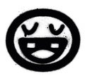 graffiti emoji chuckles sprayed in black over white Royalty Free Stock Photo