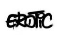 Graffiti erotic word sprayed in black over white Royalty Free Stock Photo