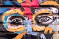 Colorful human face on graffiti artwork Royalty Free Stock Photo