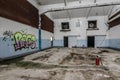 graffiti in factory hall