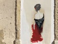 Graffiti of a fado woman in the streets of lisbon Royalty Free Stock Photo