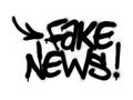 Graffiti fake news slogan sprayed in black over white Royalty Free Stock Photo