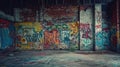 Graffiti-Filled Empty Room Royalty Free Stock Photo