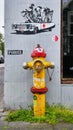 Graffiti and fire hydrant at Reykjavik on Iceland