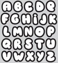 Graffiti font alphabet different letters. Vector