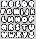 Graffiti font alphabet different letters. Vector Royalty Free Stock Photo