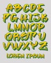 Graffiti font 3D - Hand written - Vector alphabet Royalty Free Stock Photo