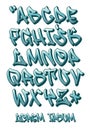Graffiti font 3D- Hand written - Vector alphabet