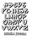 Graffiti font - Hand written - Vector alphabet Royalty Free Stock Photo