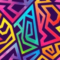 Graffiti geometric pattern wiht grunge effect Royalty Free Stock Photo