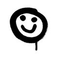 Graffiti grunge emoji with black ond white colour