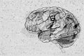 Graffiti grungy style human brain