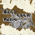 Graffiti hard rock music on an old brick wall Royalty Free Stock Photo