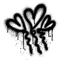 graffiti heart balloon sprayed in black over white Royalty Free Stock Photo