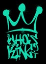 Graffiti, hip-hop style crown vector illustration. Royalty Free Stock Photo