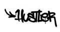 Graffiti hustler word sprayed in black over white Royalty Free Stock Photo