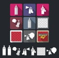 Graffiti icons Royalty Free Stock Photo