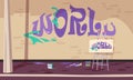 Graffiti inscription on wall vector illustration Royalty Free Stock Photo