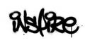 Graffiti inspire word sprayed in black over white