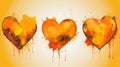 Graffiti-inspired Red Heart Paintings With Orange Drips