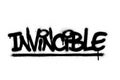Graffiti invincible word sprayed in black over white Royalty Free Stock Photo