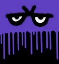 Graffiti leaking monster in purple and black