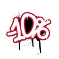 Graffiti lettering discount -10 percent. Vector template on white background