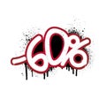 Graffiti lettering discount -60 percent. Vector template on white background
