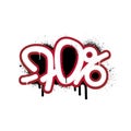 Graffiti lettering discount -70 percent. Vector template on white background