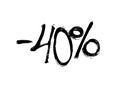 Graffiti lettering discount -40 percent. Vector template on white background