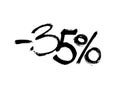 Graffiti lettering discount -35 percent. Vector template on white background