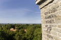 A graffiti love message into old town viewpoint on sunny day