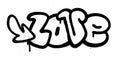 Graffiti love word in black over white Royalty Free Stock Photo