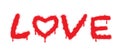 Graffiti love word sprayed red over on white background Royalty Free Stock Photo