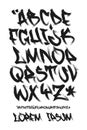 Graffiti marker font - Hand written - Vector alphabet