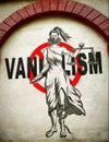 Graffiti: Masked Woman Against Vandalism