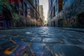 Graffiti in Melbourne Hosier Lane Royalty Free Stock Photo