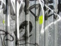 Graffiti on metal fence Royalty Free Stock Photo