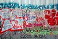 Graffiti on metal panels wall Royalty Free Stock Photo