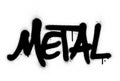 Graffiti metal word in black over white
