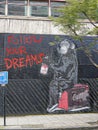 Follow your dreams by Mr Brainwash. London, UK. Royalty Free Stock Photo