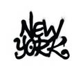 Graffiti New York word sprayed in black over white