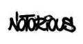 Graffiti notorious word sprayed in black over white Royalty Free Stock Photo