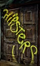 Graffiti on old door