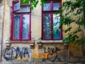 Graffiti on Old House, Bucharest, Romania Royalty Free Stock Photo