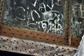 Graffiti painted to Cindy with love on a train trestle Wyalusing Pennsylvania