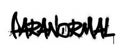 Graffiti paranormal word sprayed in black over white