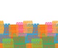 Graffiti Patchwork Border-Geometric Patchwork seamless repeat pattern in pink,blue,orange,yellow and green Royalty Free Stock Photo